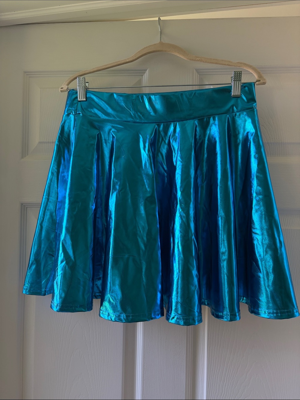 Metallic Teal Circle Skirt - Women's Shimmer Skater -Bundle Only